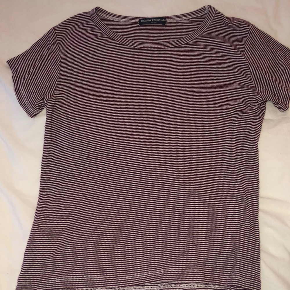 Dark purple and white striped brandy T-shirt